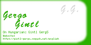 gergo gintl business card